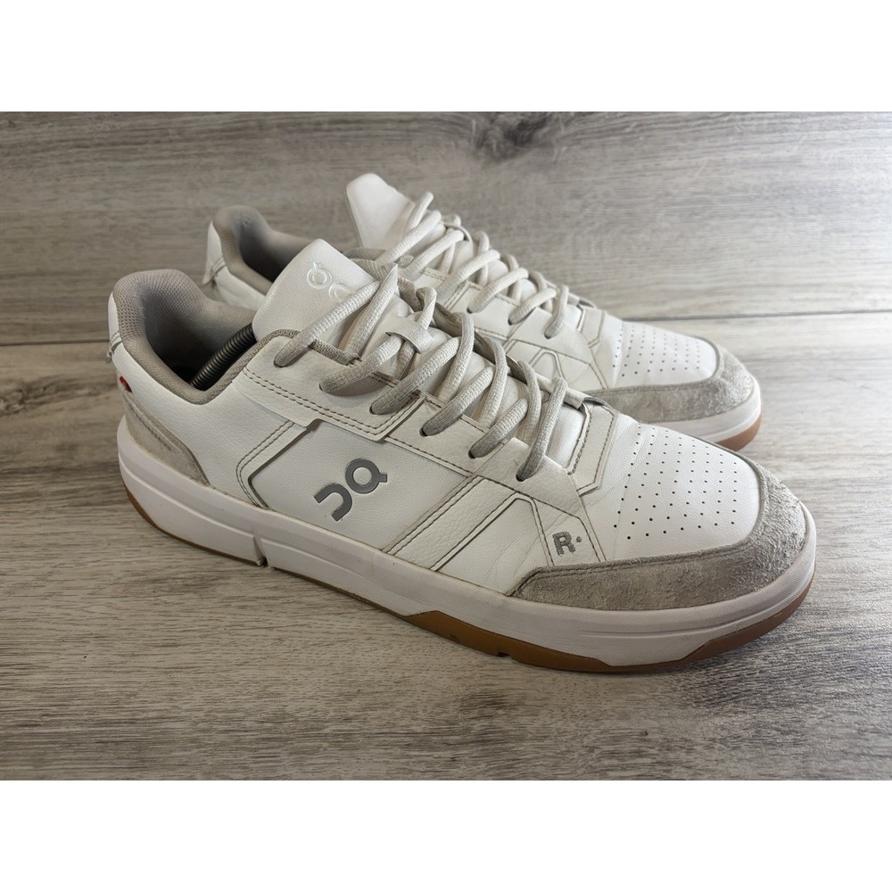 On The Rodger Clubhouse Mens Sneakers Shoes Size 12 Triple White Leather Cloud